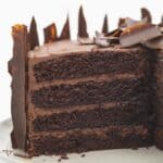 Chocolate cake with ganache frosting.