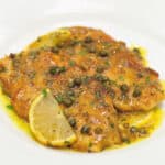 Lemon Chicken Piccata on a plate.