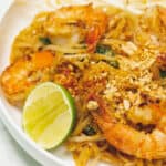 Pad Thai served in a plate.
