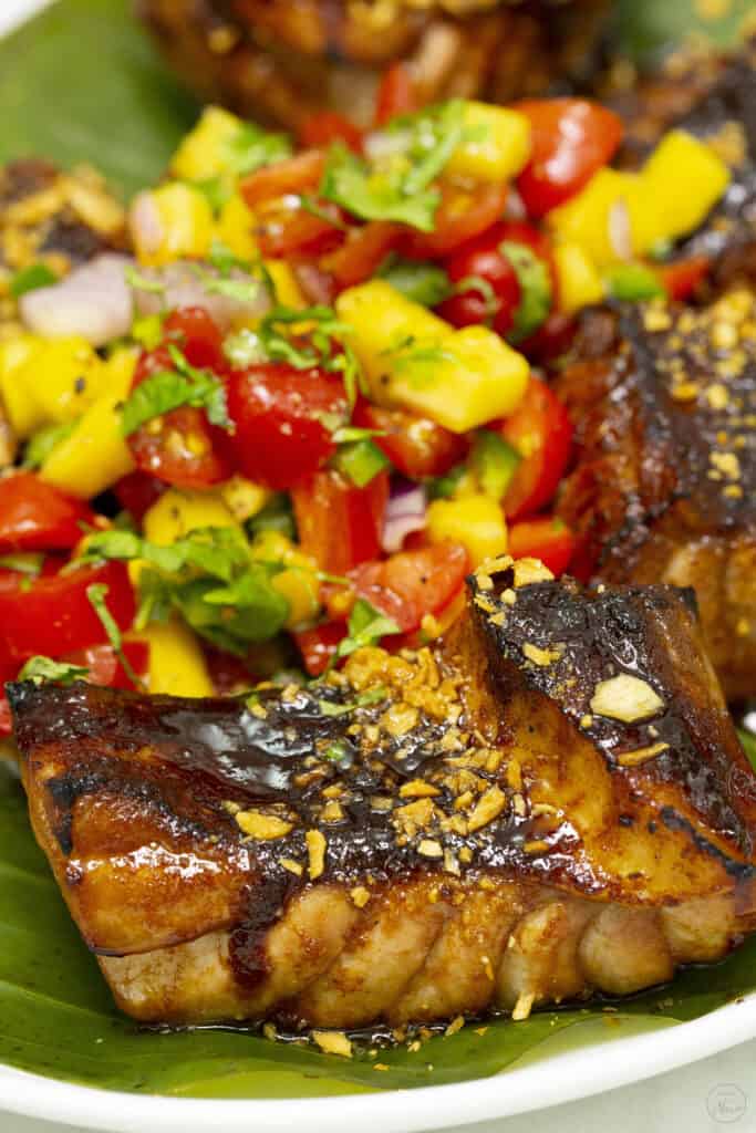 Tuna Belly with TomatoMango Salsa Recipes by Nora