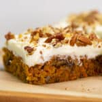 A slice of carrot cake.