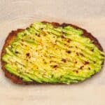 Simple Avocado Toast sprinkled with chilli flakes.