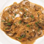 Creamy Chicken Marsala on a plate.