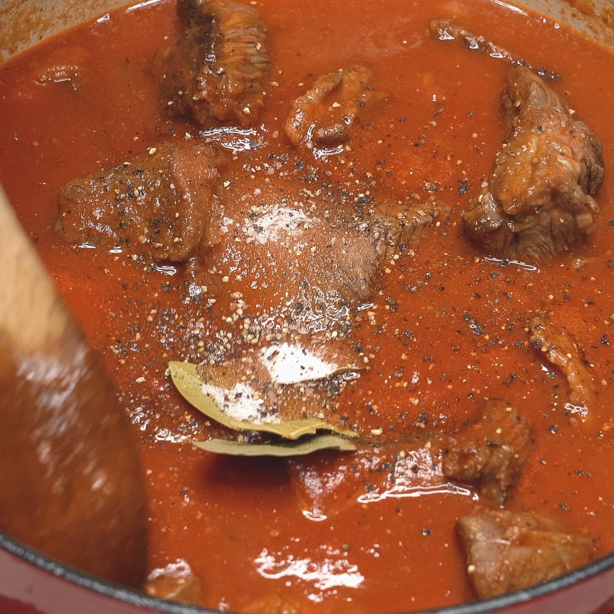adding the bay leaves