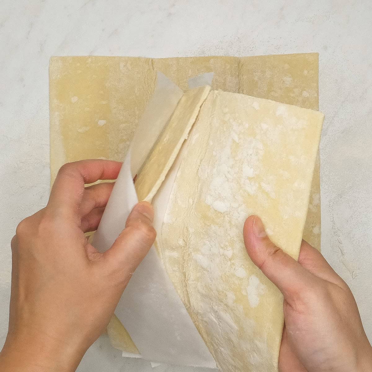 Thawing puff pastry.