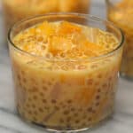 Mango sago in a small dish glass.