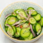 Cucumber Salad (Ensaladang Pipino) on a bowl.
