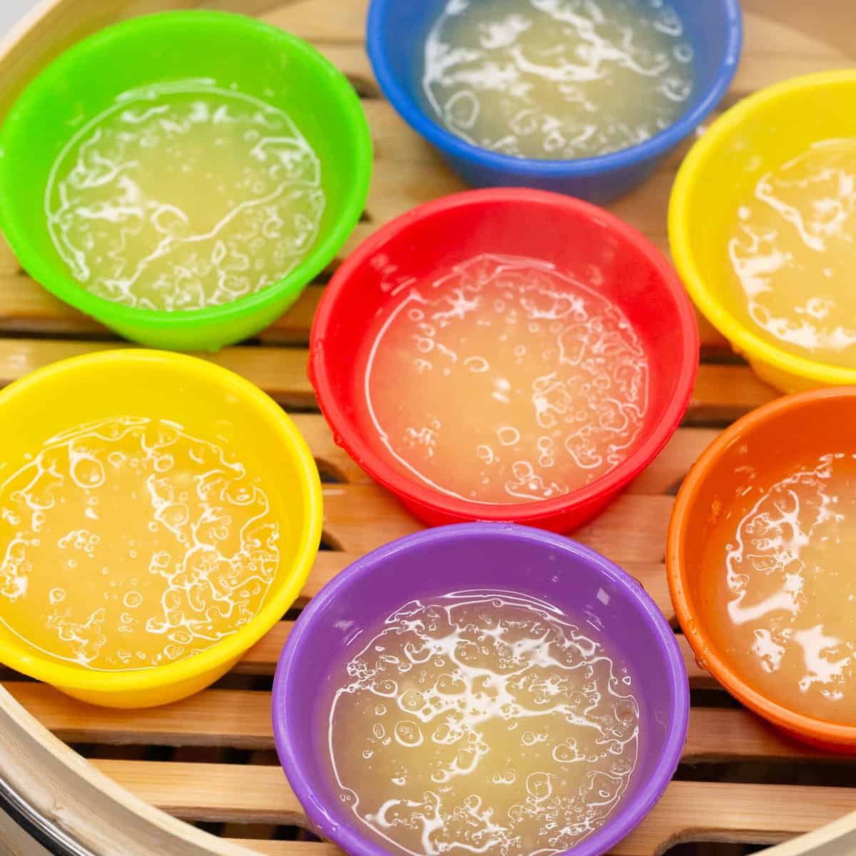Steamed pichi pichi in molds.