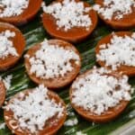 Kutsinta on a banana leaf.