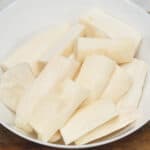 Prepared cassava in a bowl.