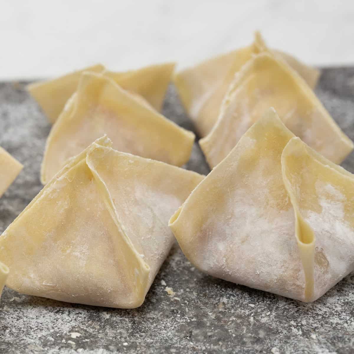 Alternative wrapping method for siomai by bringing all the corners together at the center.