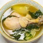 Chicken Tinola in a bowl.