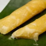 Cassava Suman on a banana leaf.