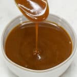 Latik sauce in a bowl.