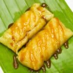 Suman sa Lihiya on a banana leaf.