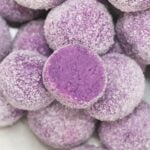 Ube Pastillas whole and cross section.