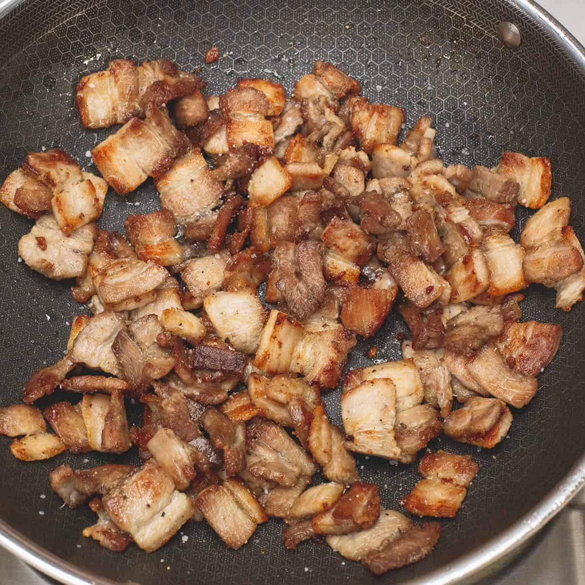 browned pork belly