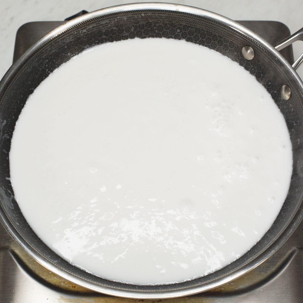 coconut cream in a pan