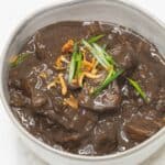 Dinuguan in a bowl.