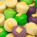 White, Green, and Purple Puto with Cheese.