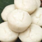 Putong Bigas on a banana leaf.