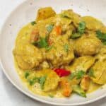 Filipino Chicken Curry on a plate.