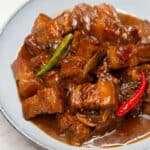 Adobo sa Gata (Adobo in Coconut Milk) on a plate