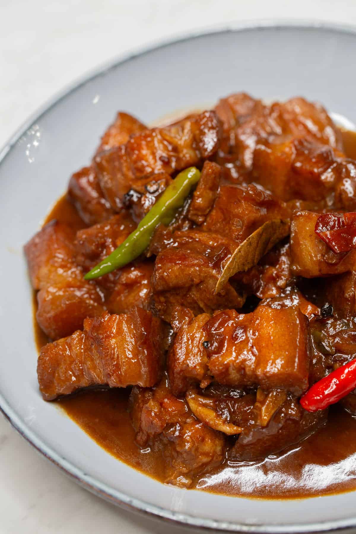 Adobo sa Gata (Adobo in Coconut Milk) on a plate.