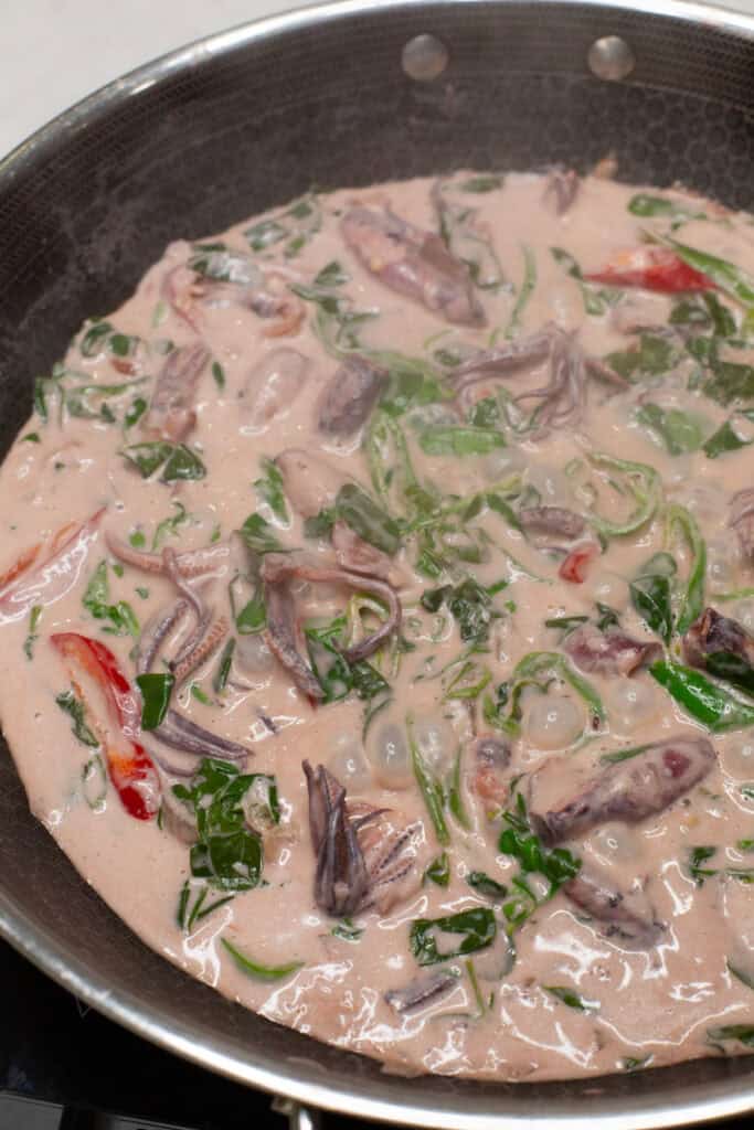 Ginataang Pusit with Malunggay