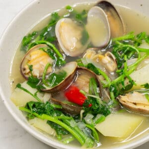 Filipino Clam Soup in a bowl