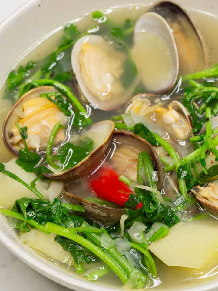 Filipino Clam Soup in a bowl