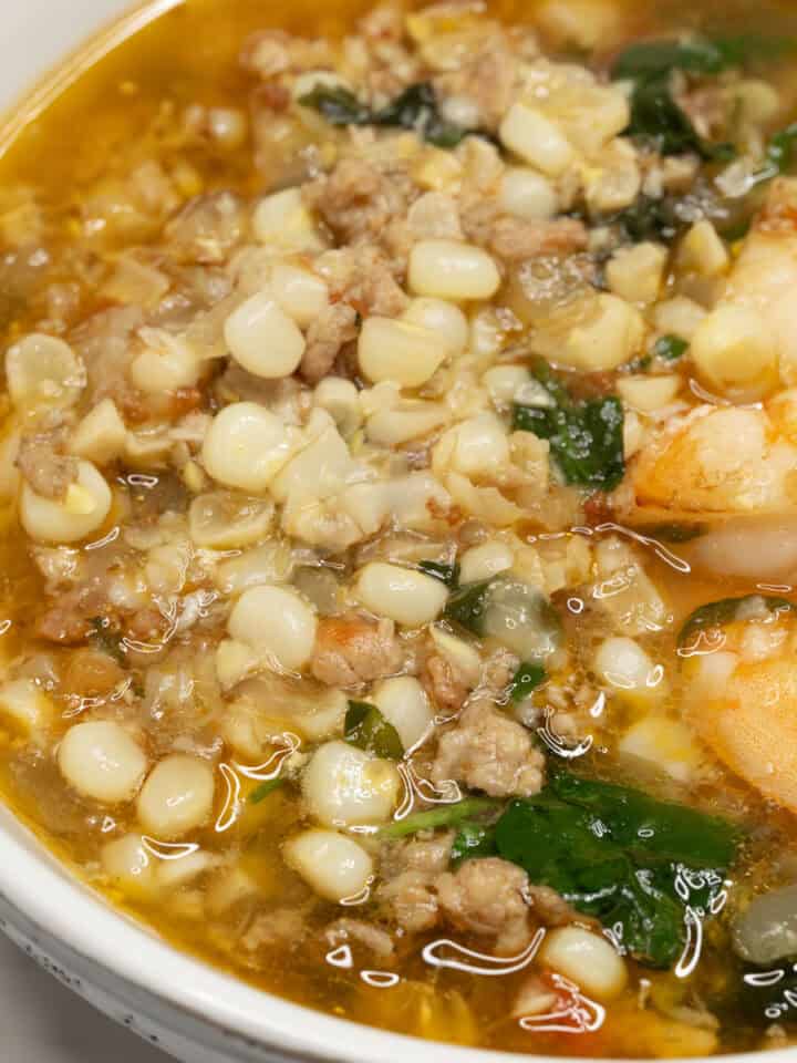 Filipino Corn Soup in a bowl