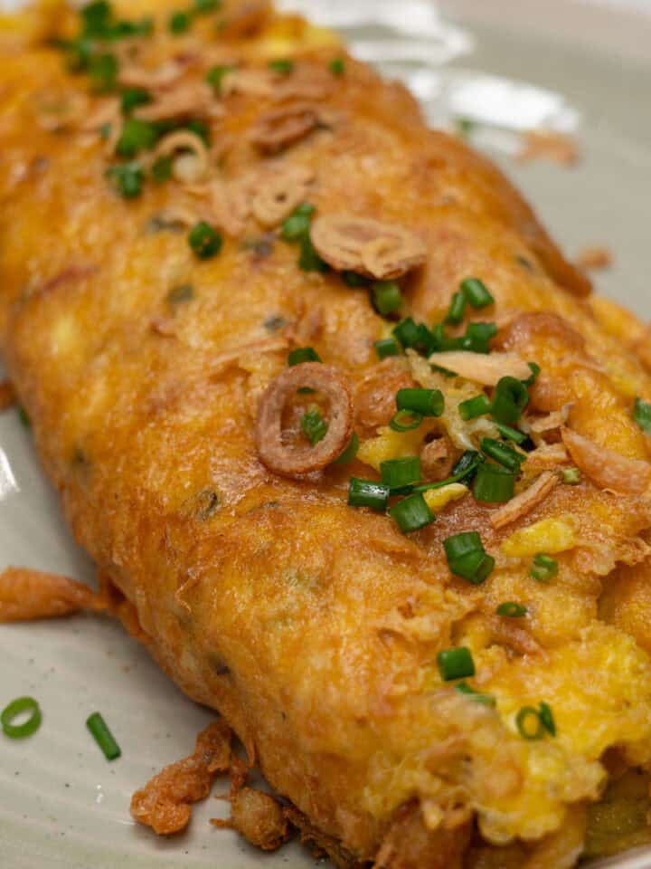 Tortang Alimasag on a plate