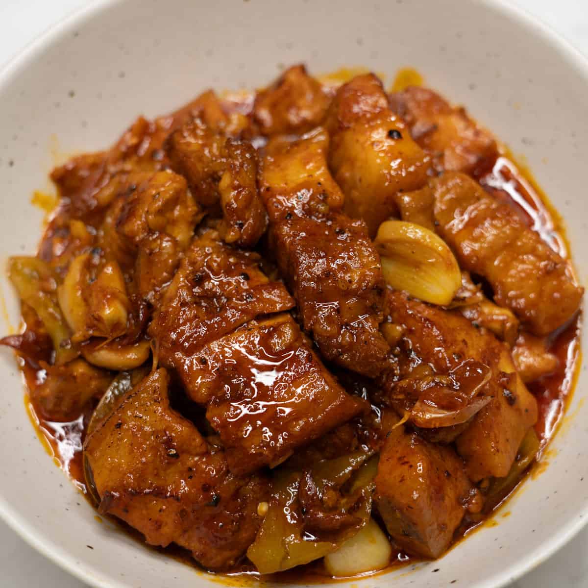 Adobong pula served in a bowl.