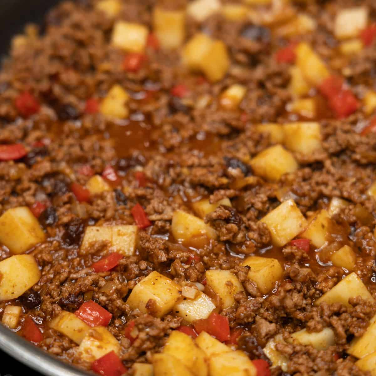 Picadillo in a pan.
