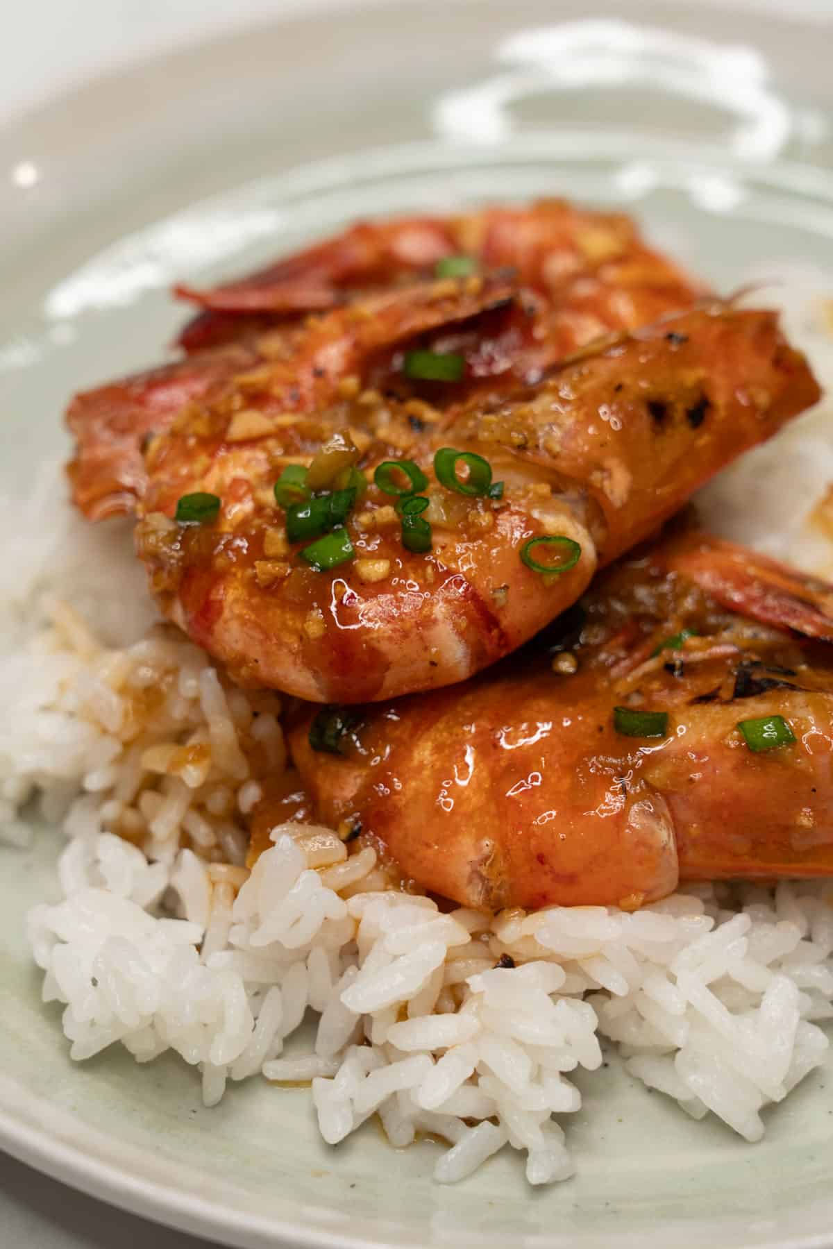 Adobong hipon with rice.