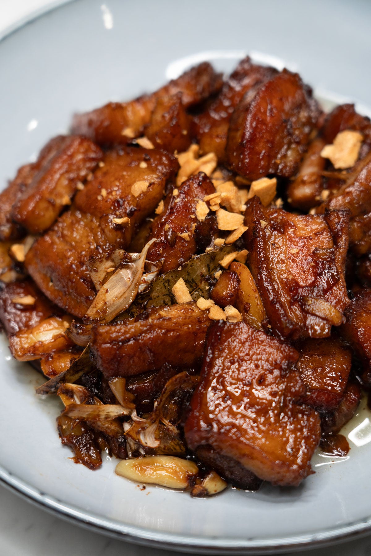 Adobong tuyo in a plate.