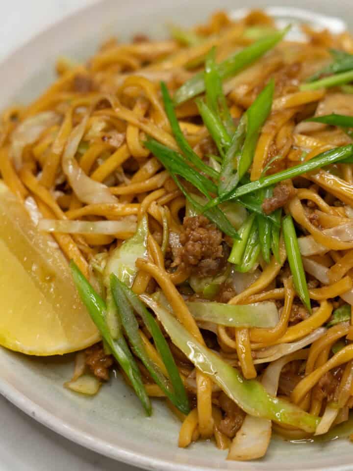 Pancit Canton with Ground Pork and Cabbage featured image