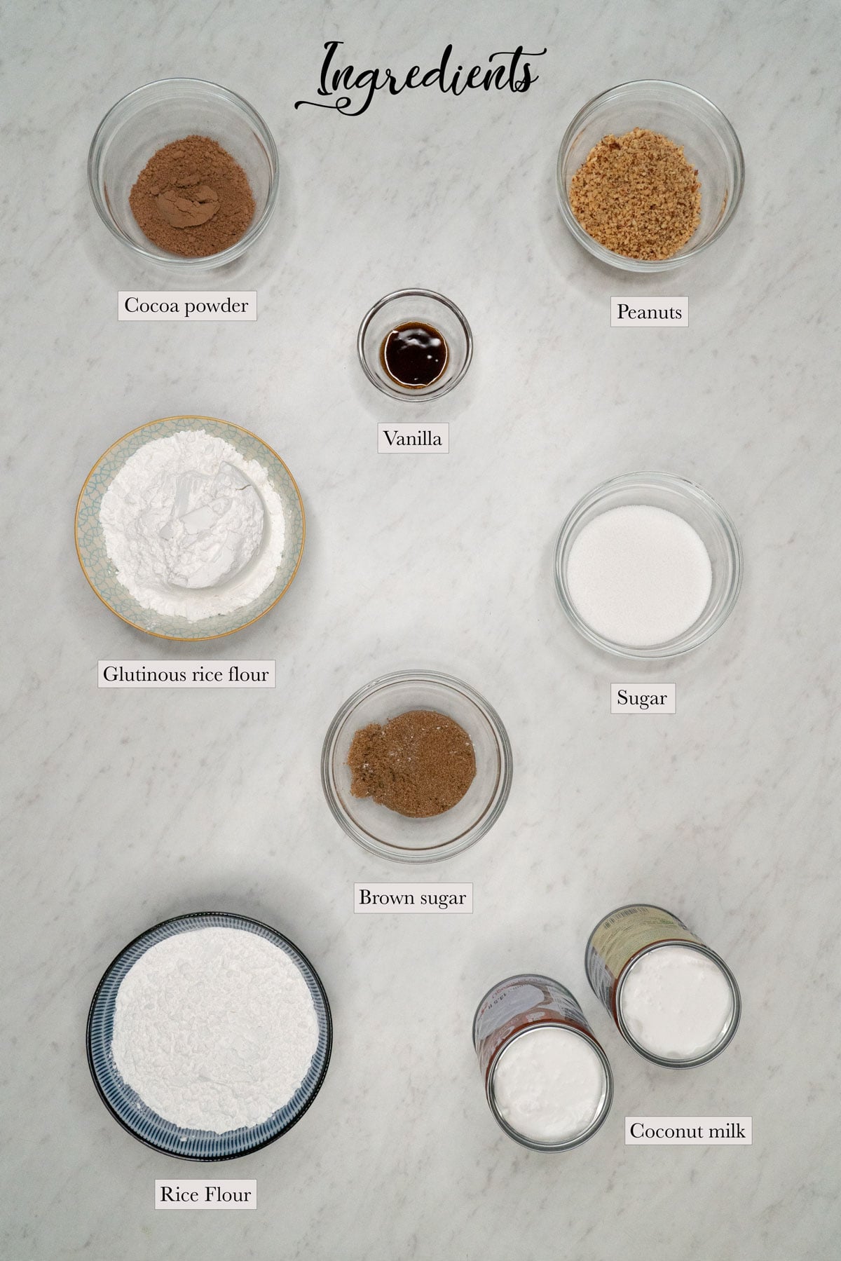 Individual ingedients for suman moron.