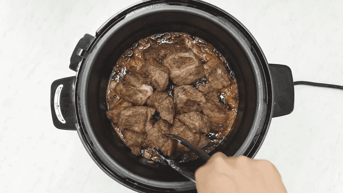 Added the meat back into the pot.